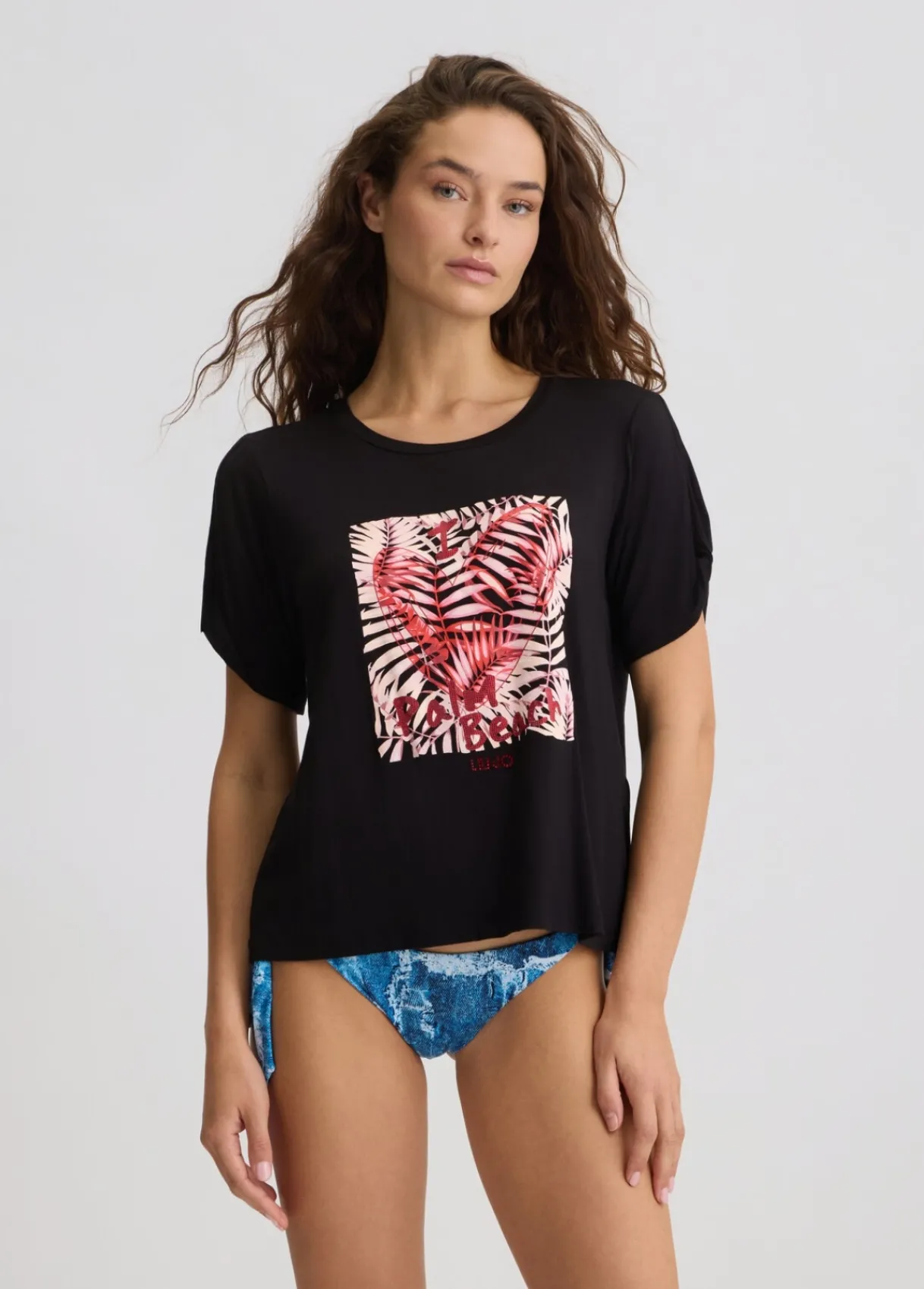 Liu Jo T-shirt avec imprimé et strass|Femme Mode Plage|T-Shirts Et Tops