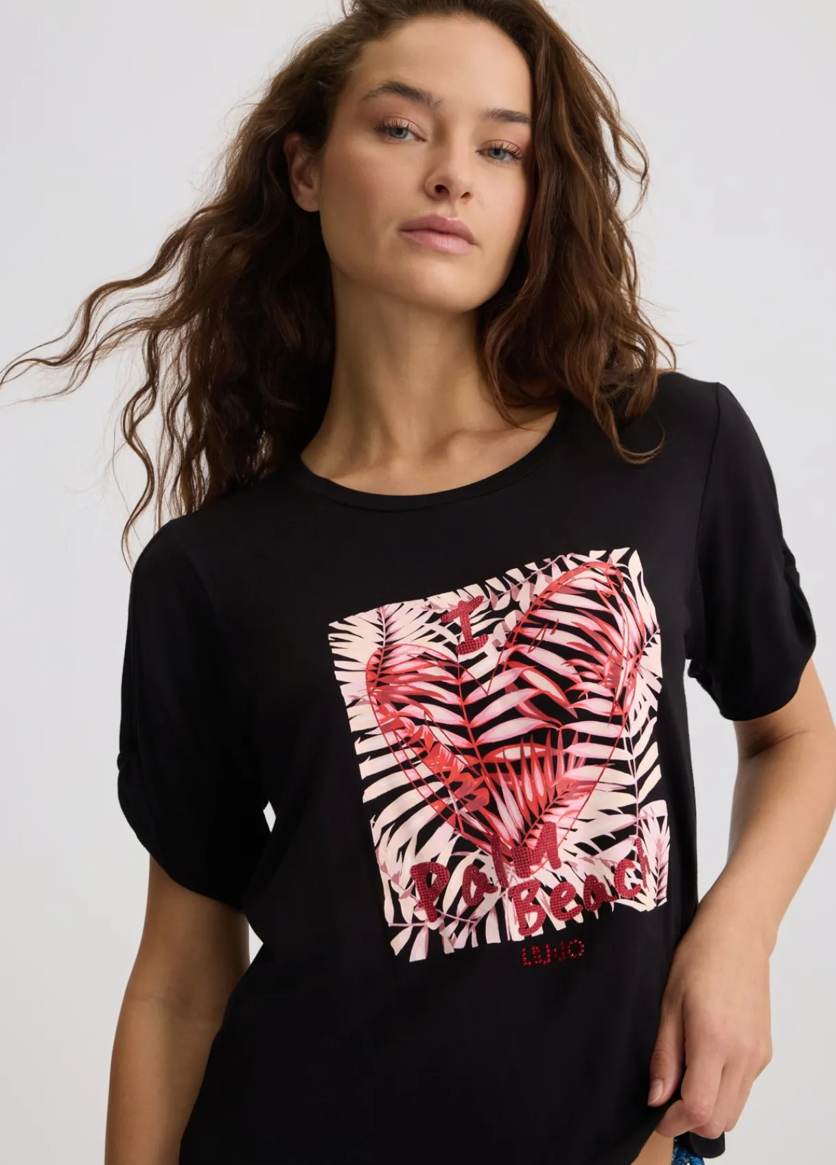 Liu Jo T-shirt avec imprimé et strass|Femme Mode Plage|T-Shirts Et Tops