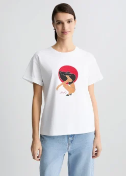 Liu Jo T-shirt avec imprimé et strass|Femme Mode Plage|T-Shirts Et Tops