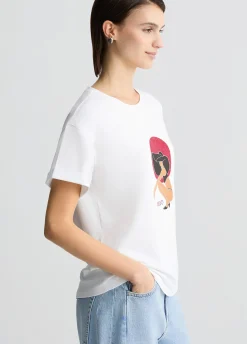 Liu Jo T-shirt avec imprimé et strass|Femme Mode Plage|T-Shirts Et Tops