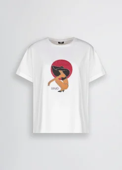 Liu Jo T-shirt avec imprimé et strass|Femme Mode Plage|T-Shirts Et Tops