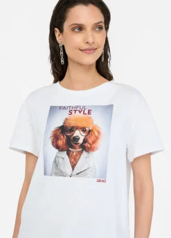 Liu Jo T-shirt avec imprimé et strass|Femme T-Shirts Et Tops