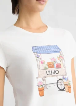 Liu Jo T-shirt avec imprimé et strass|Femme T-Shirts Et Tops