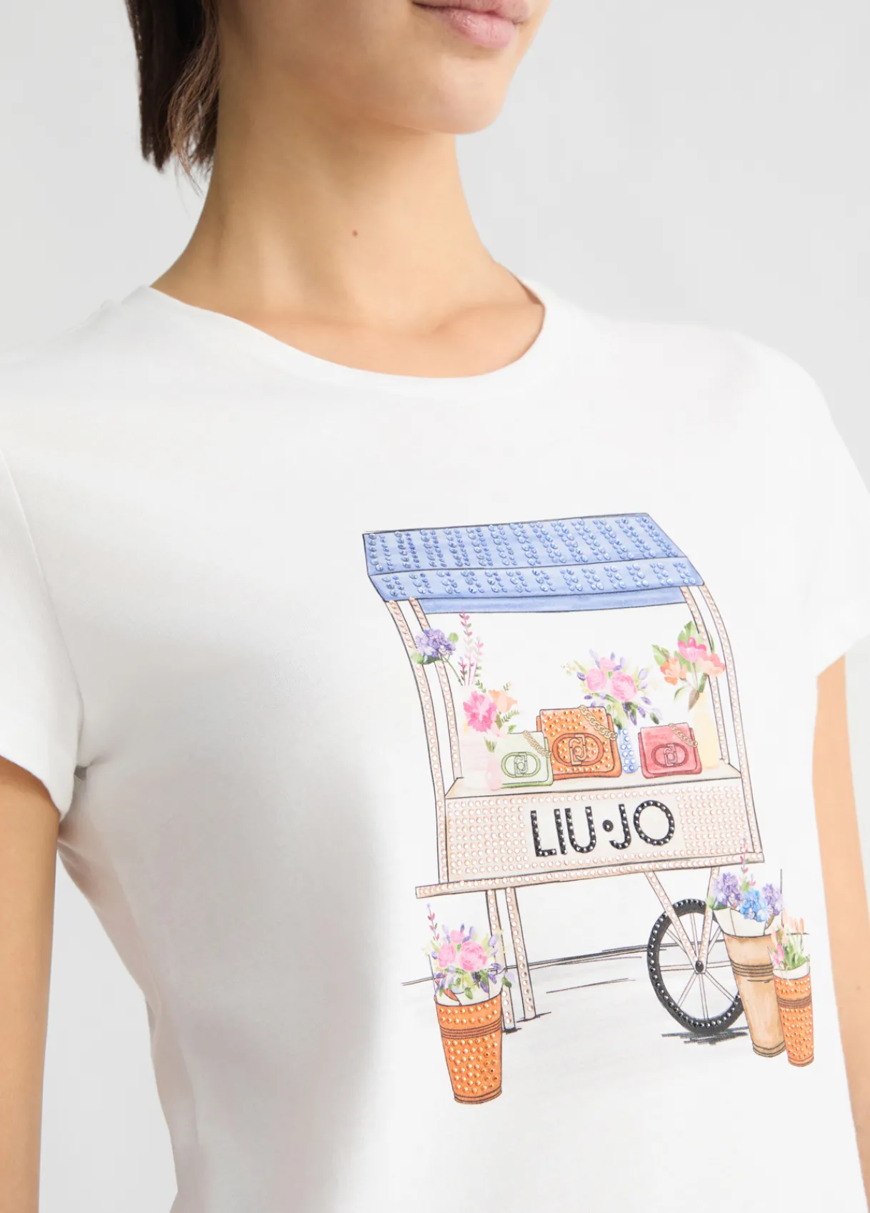 Liu Jo T-shirt avec imprimé et strass|Femme T-Shirts Et Tops
