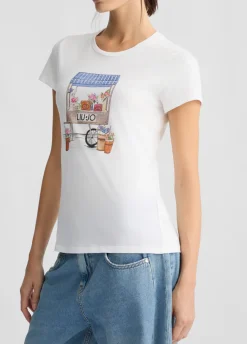 Liu Jo T-shirt avec imprimé et strass|Femme T-Shirts Et Tops