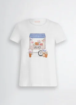 Liu Jo T-shirt avec imprimé et strass|Femme T-Shirts Et Tops