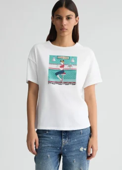 Liu Jo T-shirt avec imprimé et strass|Femme T-Shirts Et Tops