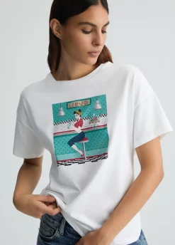 Liu Jo T-shirt avec imprimé et strass|Femme T-Shirts Et Tops