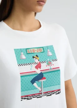 Liu Jo T-shirt avec imprimé et strass|Femme T-Shirts Et Tops