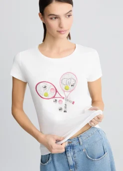 Liu Jo T-shirt avec imprimé et strass|Femme T-Shirts Et Tops