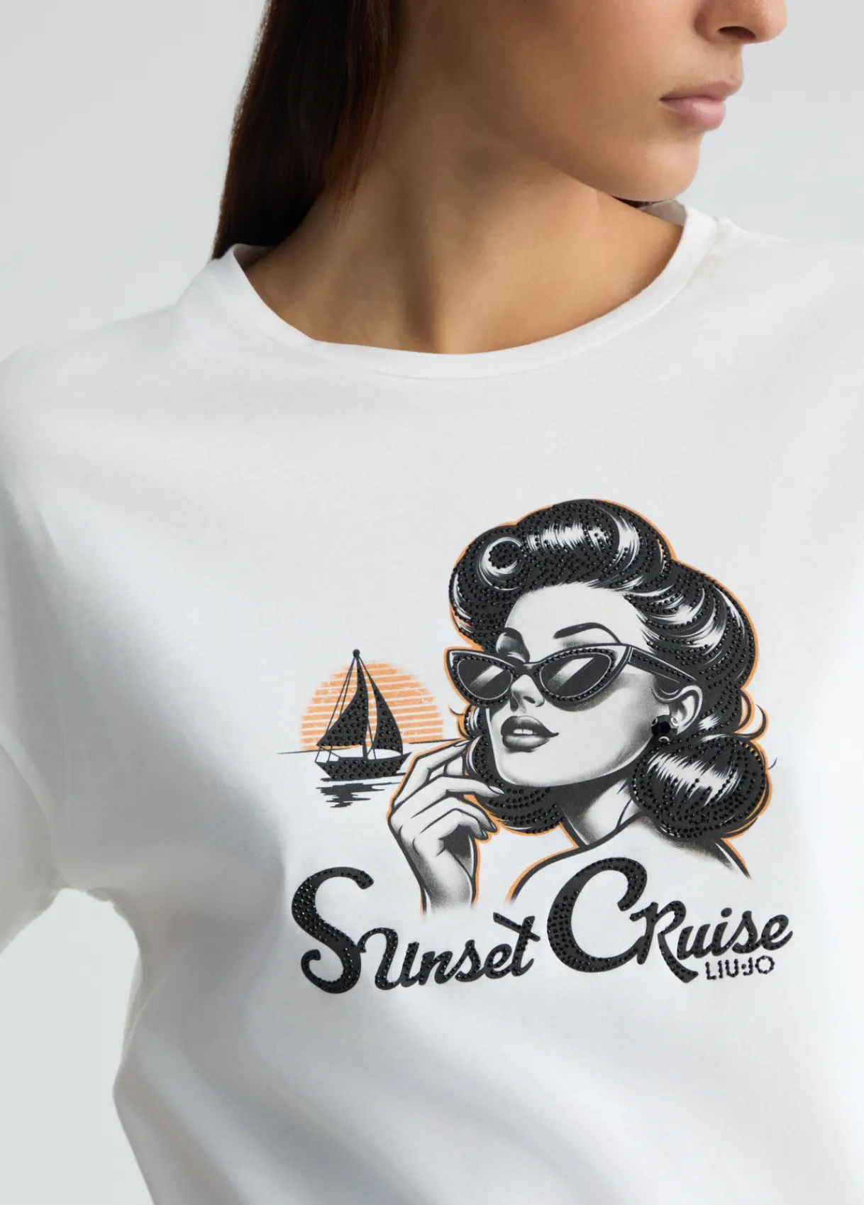 Liu Jo T-shirt avec imprimé et strass|Femme T-Shirts Et Tops