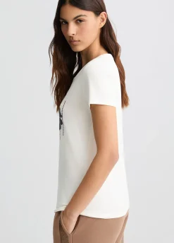 Liu Jo T-shirt avec logo à fleurs et strass|Femme Vêtements De Sport|T-Shirts Et Tops