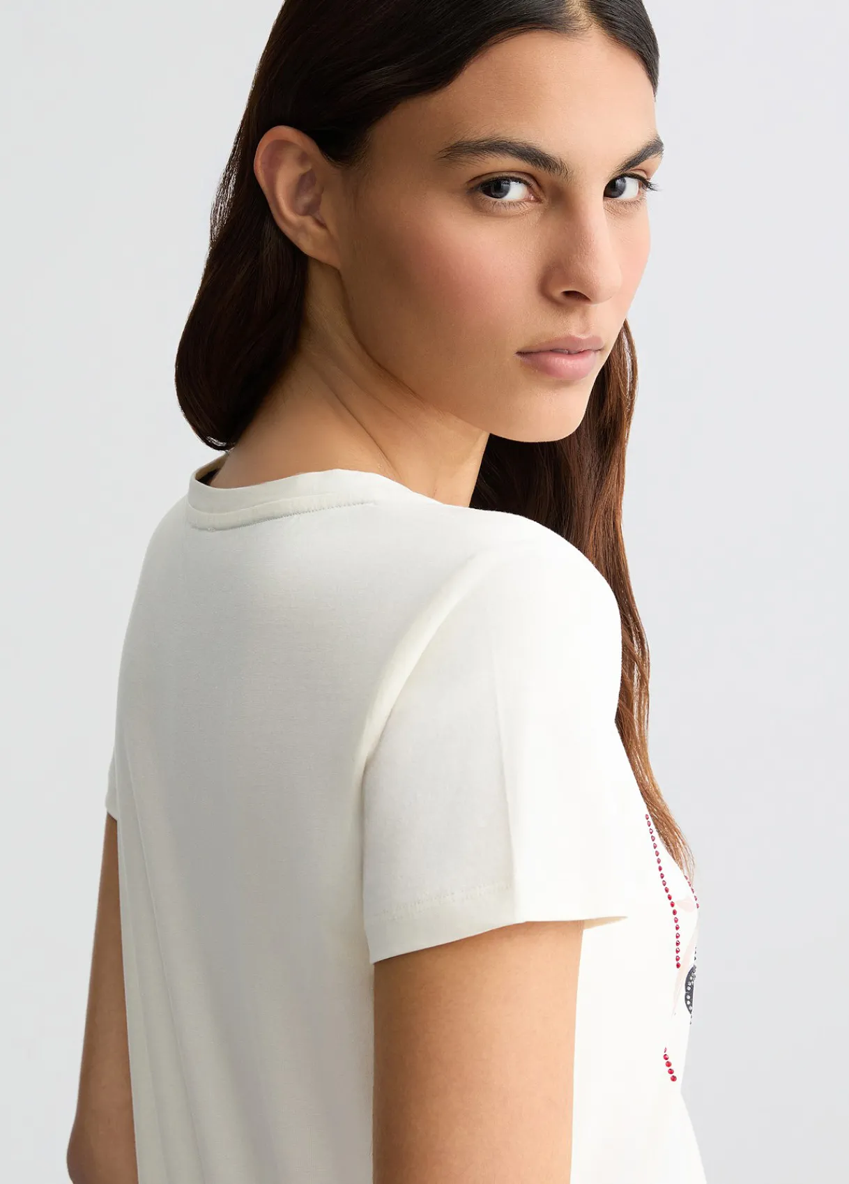Liu Jo T-shirt avec logo à fleurs et strass|Femme Vêtements De Sport|T-Shirts Et Tops