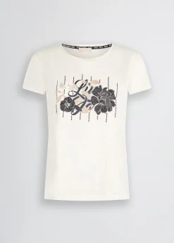 Liu Jo T-shirt avec logo à fleurs et strass|Femme Vêtements De Sport|T-Shirts Et Tops