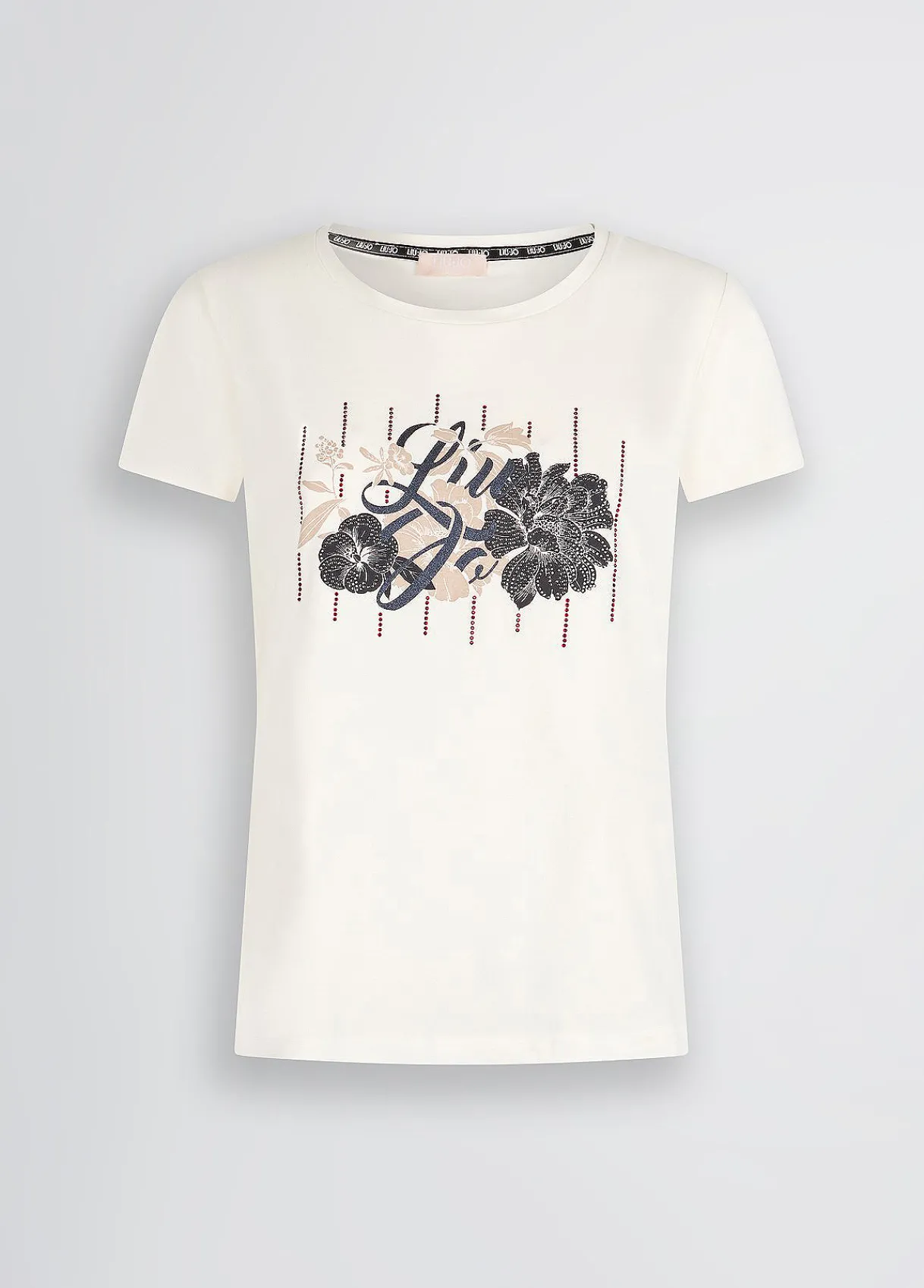 Liu Jo T-shirt avec logo à fleurs et strass|Femme Vêtements De Sport|T-Shirts Et Tops