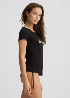 Liu Jo T-shirt avec logo et perles|Femme Mode Plage|T-Shirts Et Tops