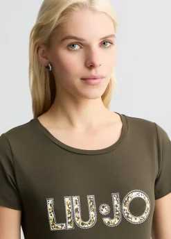 Liu Jo T-shirt avec logo et strass|Femme Mode Plage|T-Shirts Et Tops
