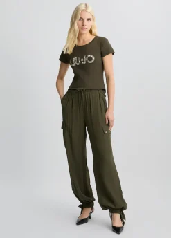 Liu Jo T-shirt avec logo et strass|Femme Mode Plage|T-Shirts Et Tops