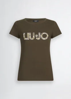 Liu Jo T-shirt avec logo et strass|Femme Mode Plage|T-Shirts Et Tops