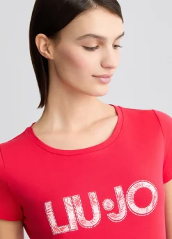 Liu Jo T-shirt avec logo et strass|Femme Mode Plage|T-Shirts Et Tops