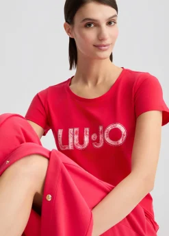 Liu Jo T-shirt avec logo et strass|Femme Mode Plage|T-Shirts Et Tops