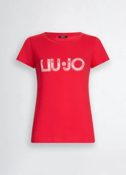Liu Jo T-shirt avec logo et strass|Femme Mode Plage|T-Shirts Et Tops