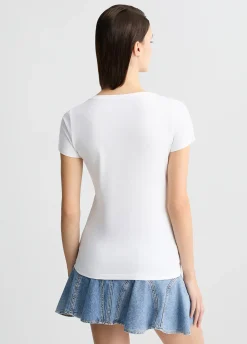 Liu Jo T-shirt avec logo et strass|Femme Mode Plage|T-Shirts Et Tops