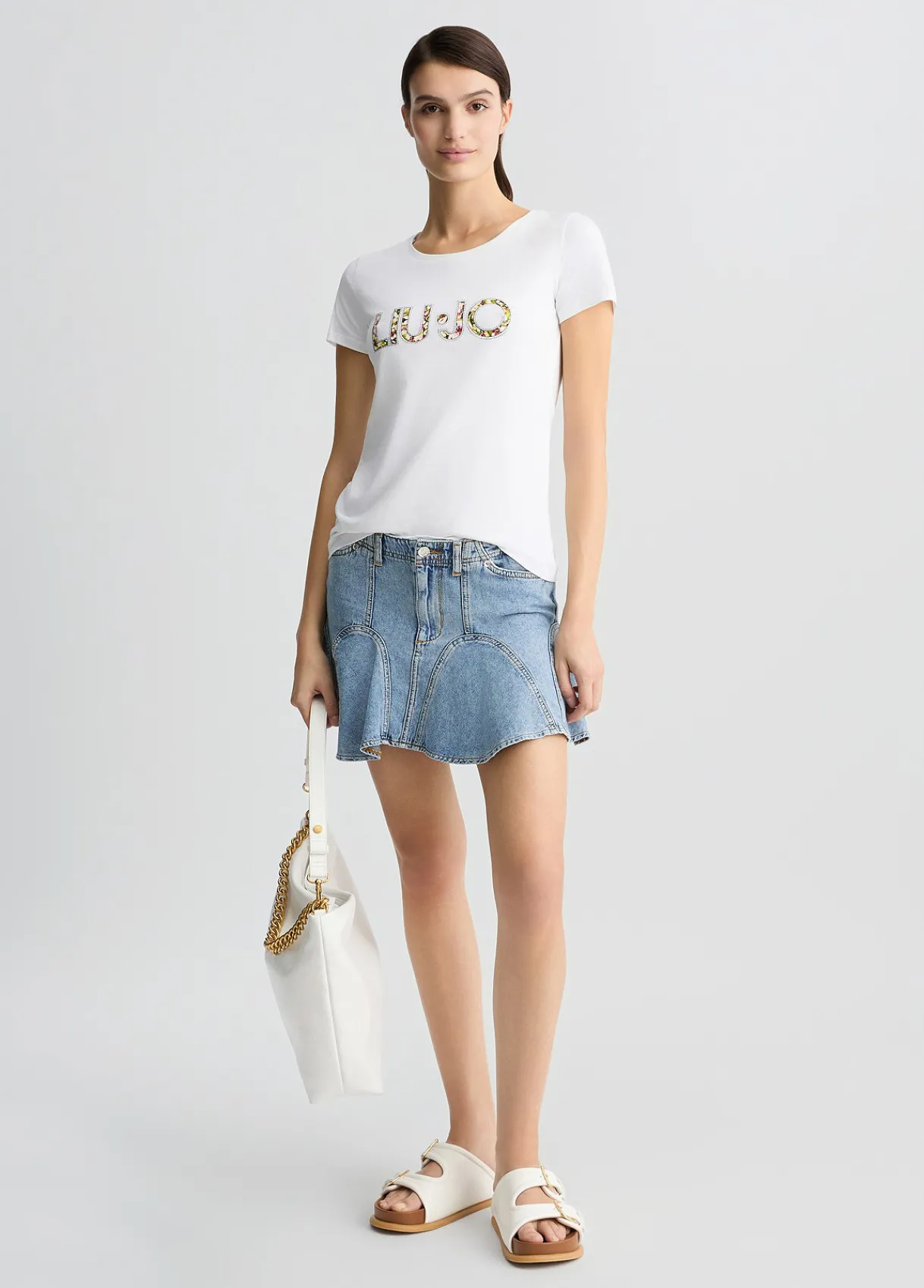 Liu Jo T-shirt avec logo et strass|Femme Mode Plage|T-Shirts Et Tops