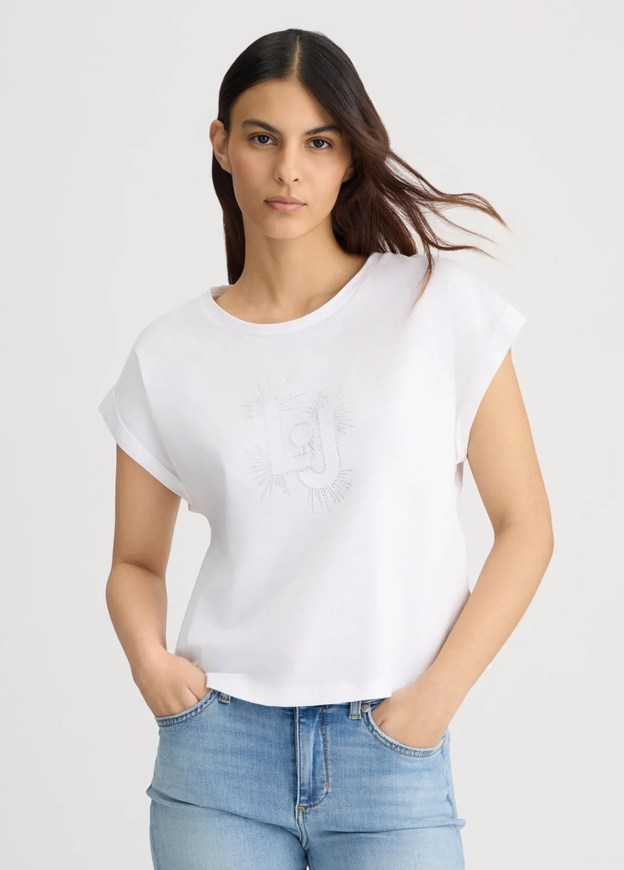 Liu Jo T-shirt avec logo et strass|Femme Mode Plage|T-Shirts Et Tops