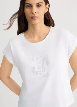 Liu Jo T-shirt avec logo et strass|Femme Mode Plage|T-Shirts Et Tops