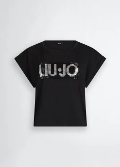 Liu Jo T-shirt avec logo et strass|Femme Mode Plage|T-Shirts Et Tops