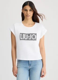 Liu Jo T-shirt avec logo et strass|Femme Mode Plage|T-Shirts Et Tops