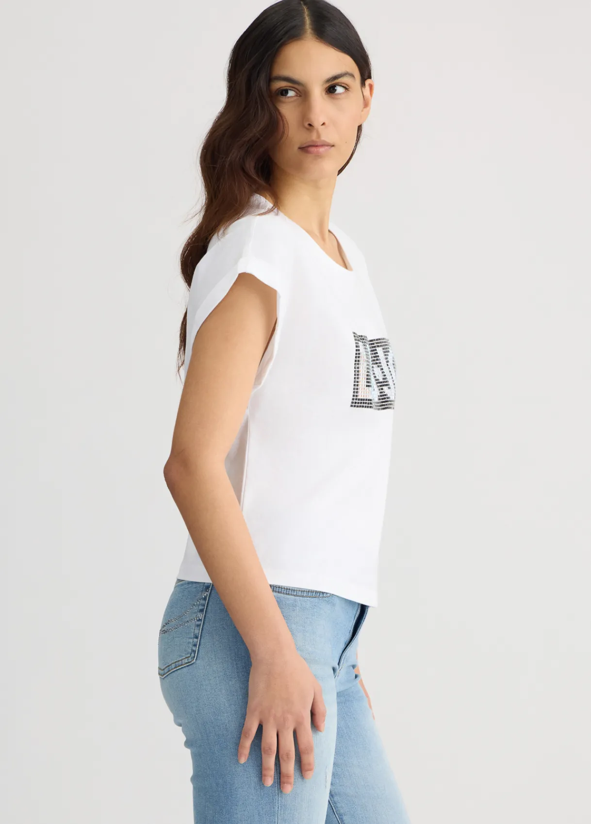 Liu Jo T-shirt avec logo et strass|Femme Mode Plage|T-Shirts Et Tops