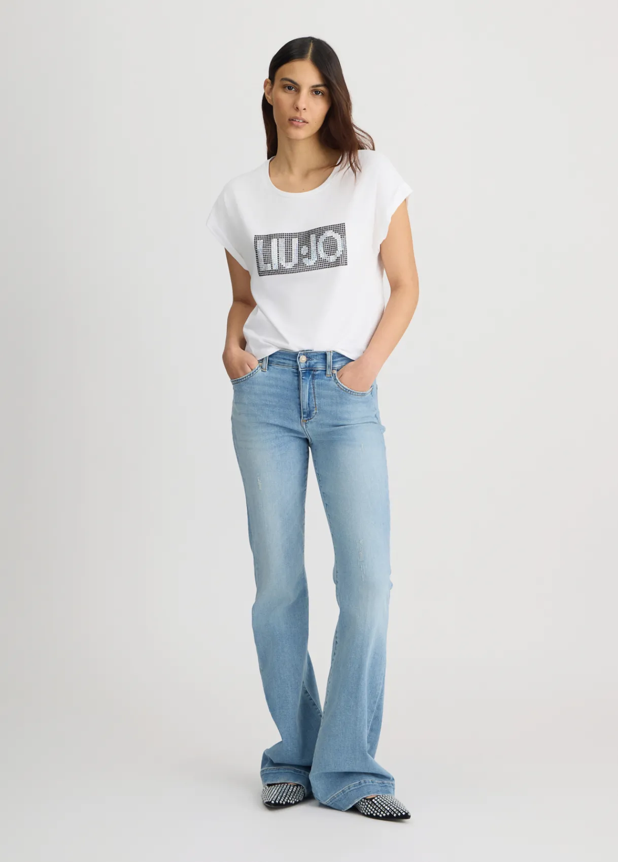 Liu Jo T-shirt avec logo et strass|Femme Mode Plage|T-Shirts Et Tops