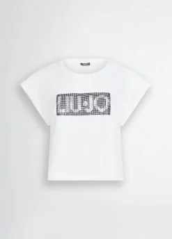 Liu Jo T-shirt avec logo et strass|Femme Mode Plage|T-Shirts Et Tops