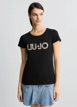 Liu Jo T-shirt avec logo et strass|Femme Mode Plage|T-Shirts Et Tops