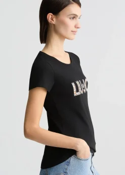 Liu Jo T-shirt avec logo et strass|Femme Mode Plage|T-Shirts Et Tops