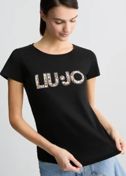 Liu Jo T-shirt avec logo et strass|Femme Mode Plage|T-Shirts Et Tops
