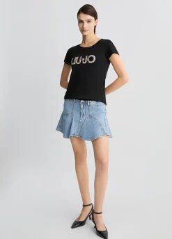 Liu Jo T-shirt avec logo et strass|Femme Mode Plage|T-Shirts Et Tops