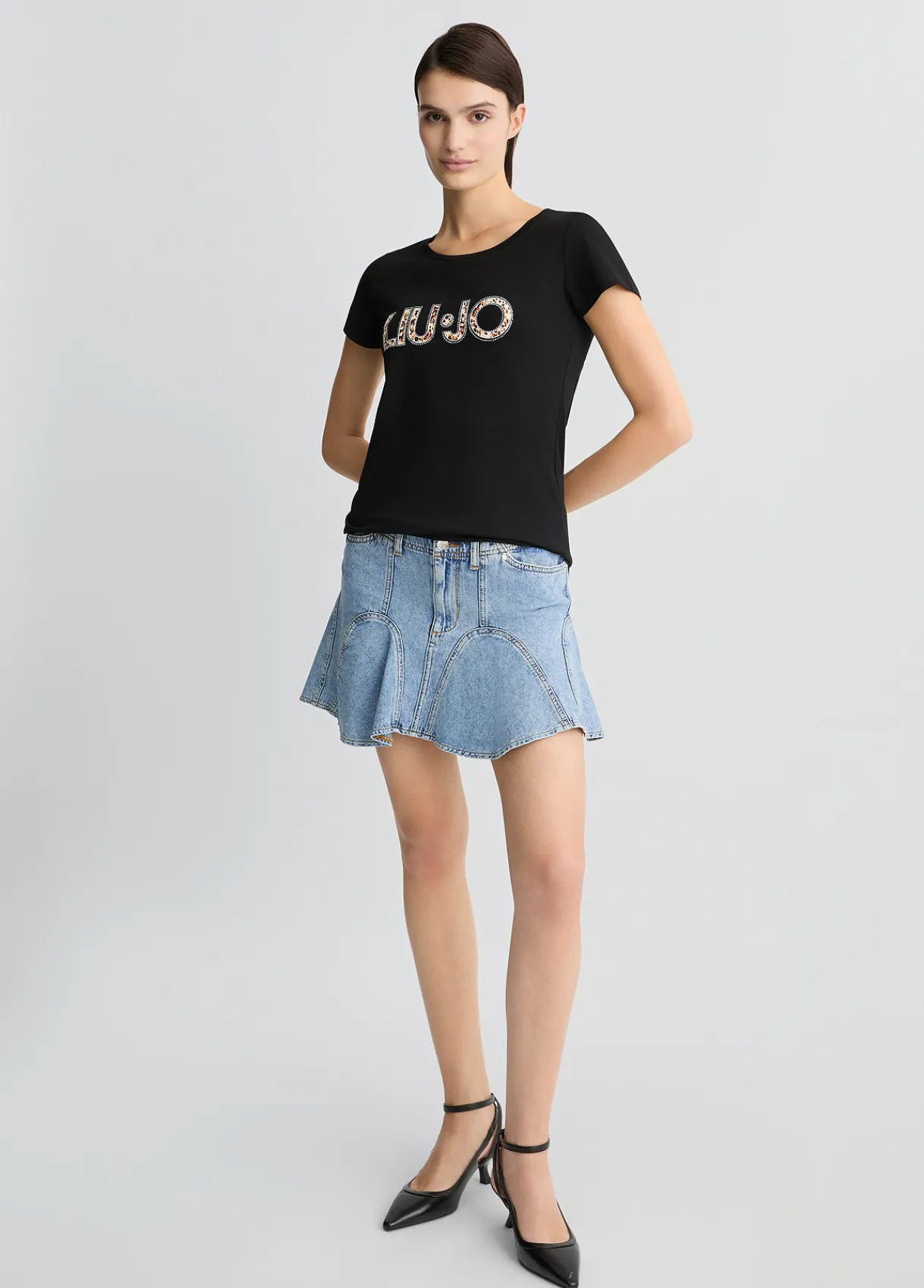 Liu Jo T-shirt avec logo et strass|Femme Mode Plage|T-Shirts Et Tops