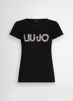 Liu Jo T-shirt avec logo et strass|Femme Mode Plage|T-Shirts Et Tops