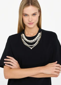 Liu Jo T-shirt avec perles et strass|Femme T-Shirts Et Tops