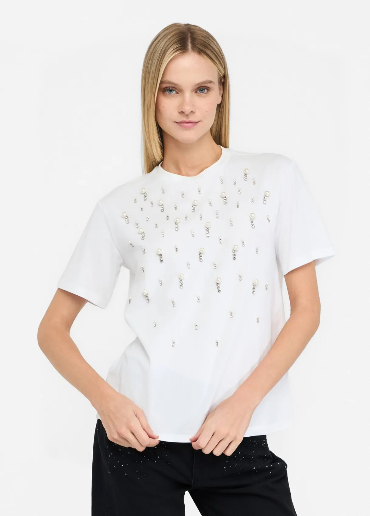 Liu Jo T-shirt avec perles et strass|Femme T-Shirts Et Tops