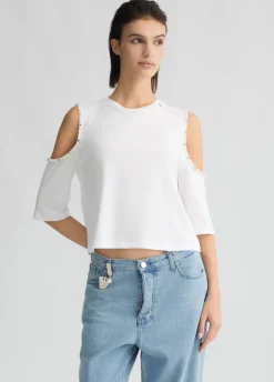 Liu Jo T-shirt avec perles et strass|Femme T-Shirts Et Tops