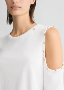 Liu Jo T-shirt avec perles et strass|Femme T-Shirts Et Tops