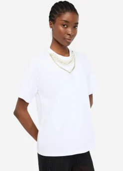 Liu Jo T-shirt avec perles et strass|Femme T-Shirts Et Tops