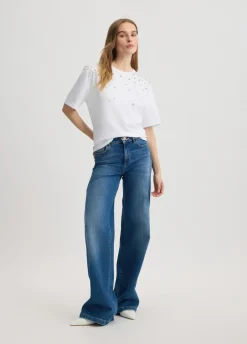 Liu Jo T-shirt avec strass et médaillons|Femme T-Shirts Et Tops
