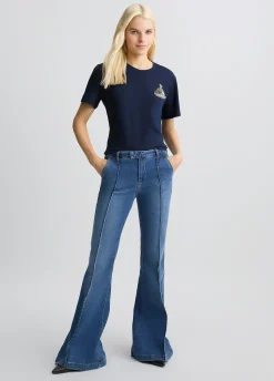 Liu Jo T-shirt en coton avec broderie et strass|Femme T-Shirts Et Tops