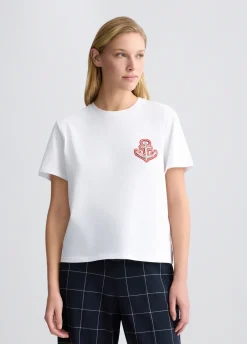 Liu Jo T-shirt en coton avec broderie et strass|Femme T-Shirts Et Tops