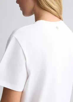Liu Jo T-shirt en coton avec broderie et strass|Femme T-Shirts Et Tops